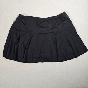 Lauren Ralph Lauren Womens Swim Skirt Shaping Fit Tummy Control Black Size 18W